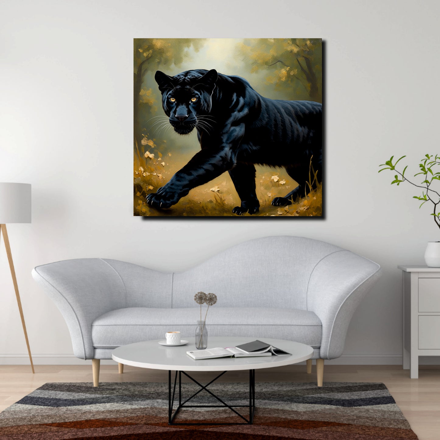 Wildlife Panther Canvas Wall Art Stretched Frame Painting