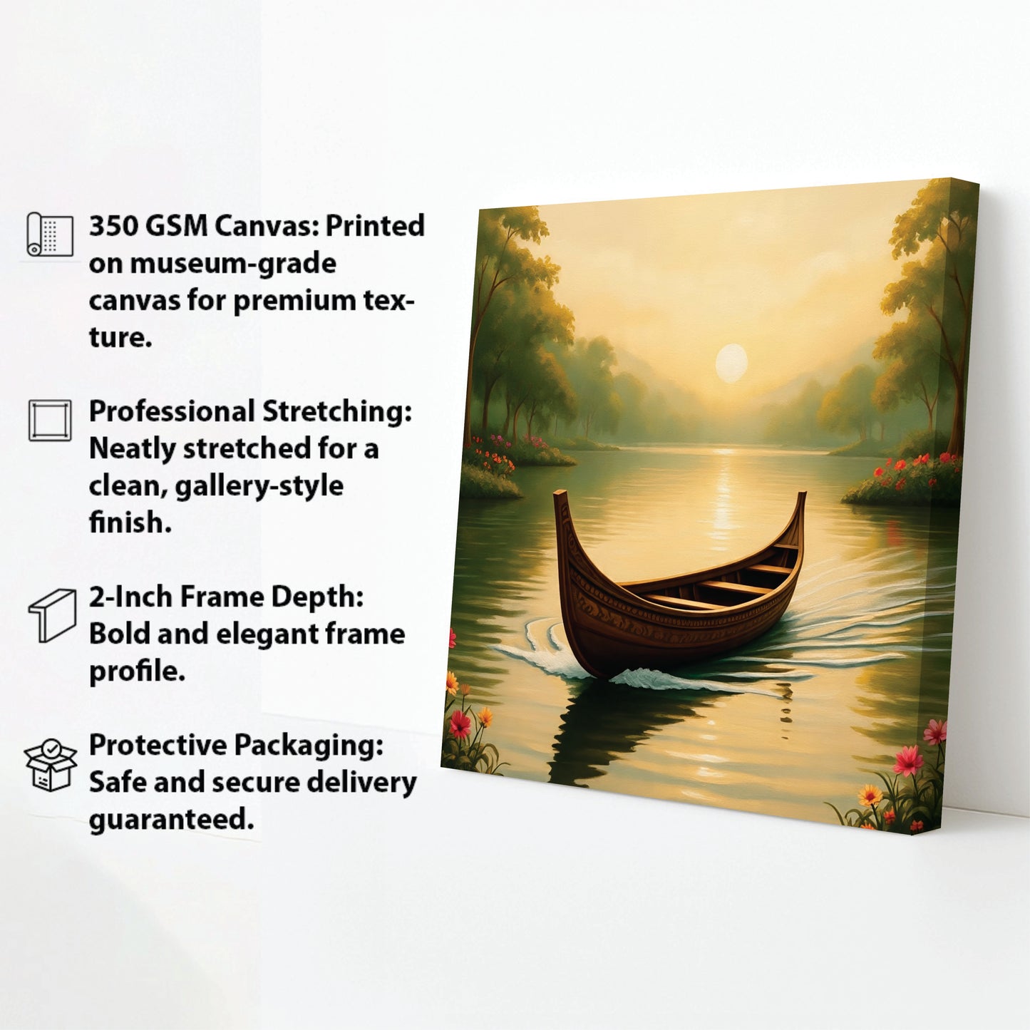 Where Dawn Meets Quiet Water—Serenity Awaits Canvas Wall Art Stretched Frame Painting