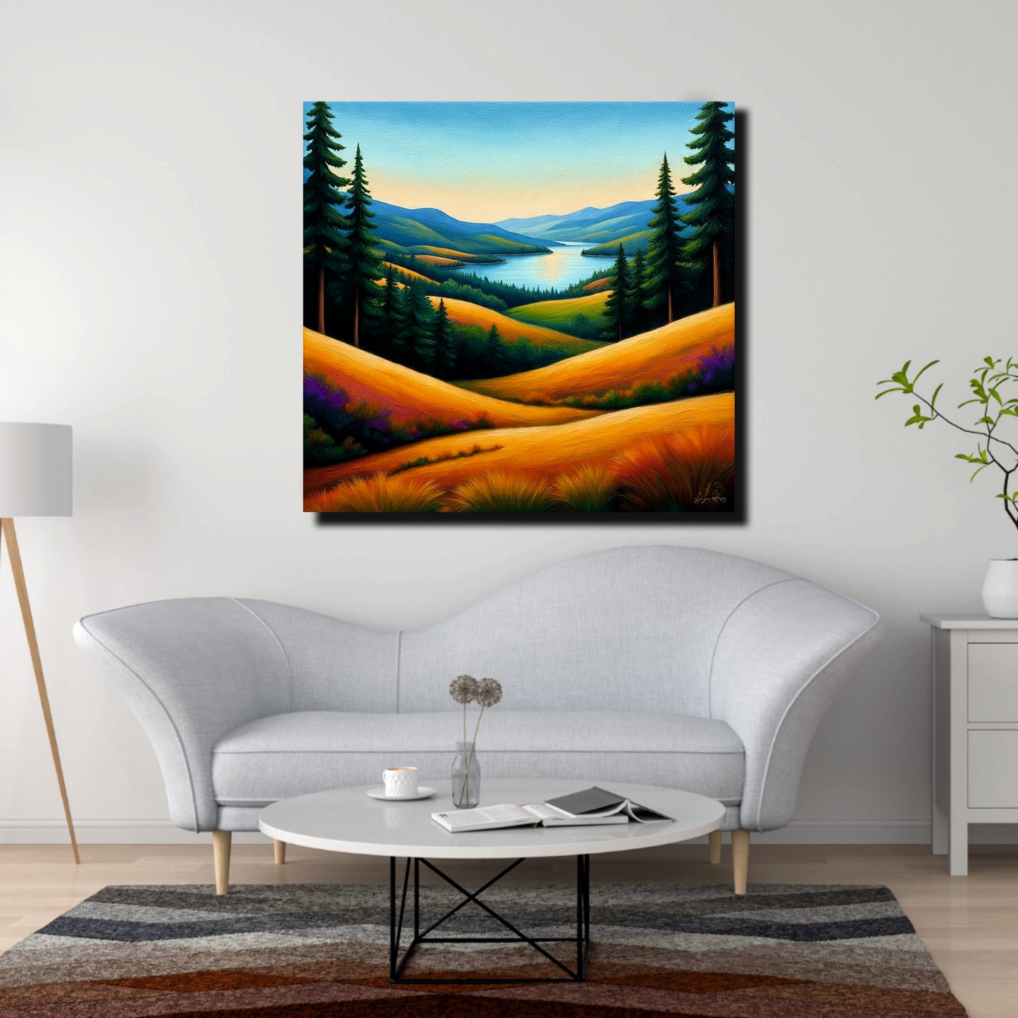 Whispering Mountains Canvas Wall Art Stretched Frame Painting
