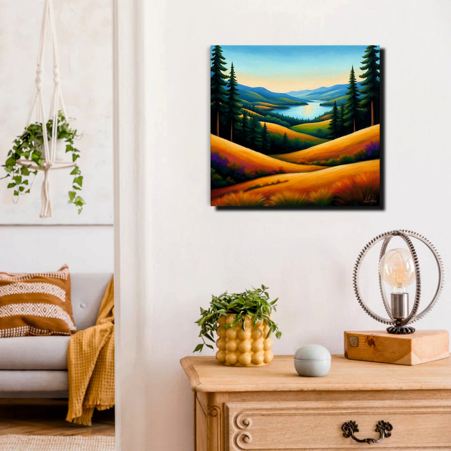 Whispering Mountains Canvas Wall Art Stretched Frame Painting