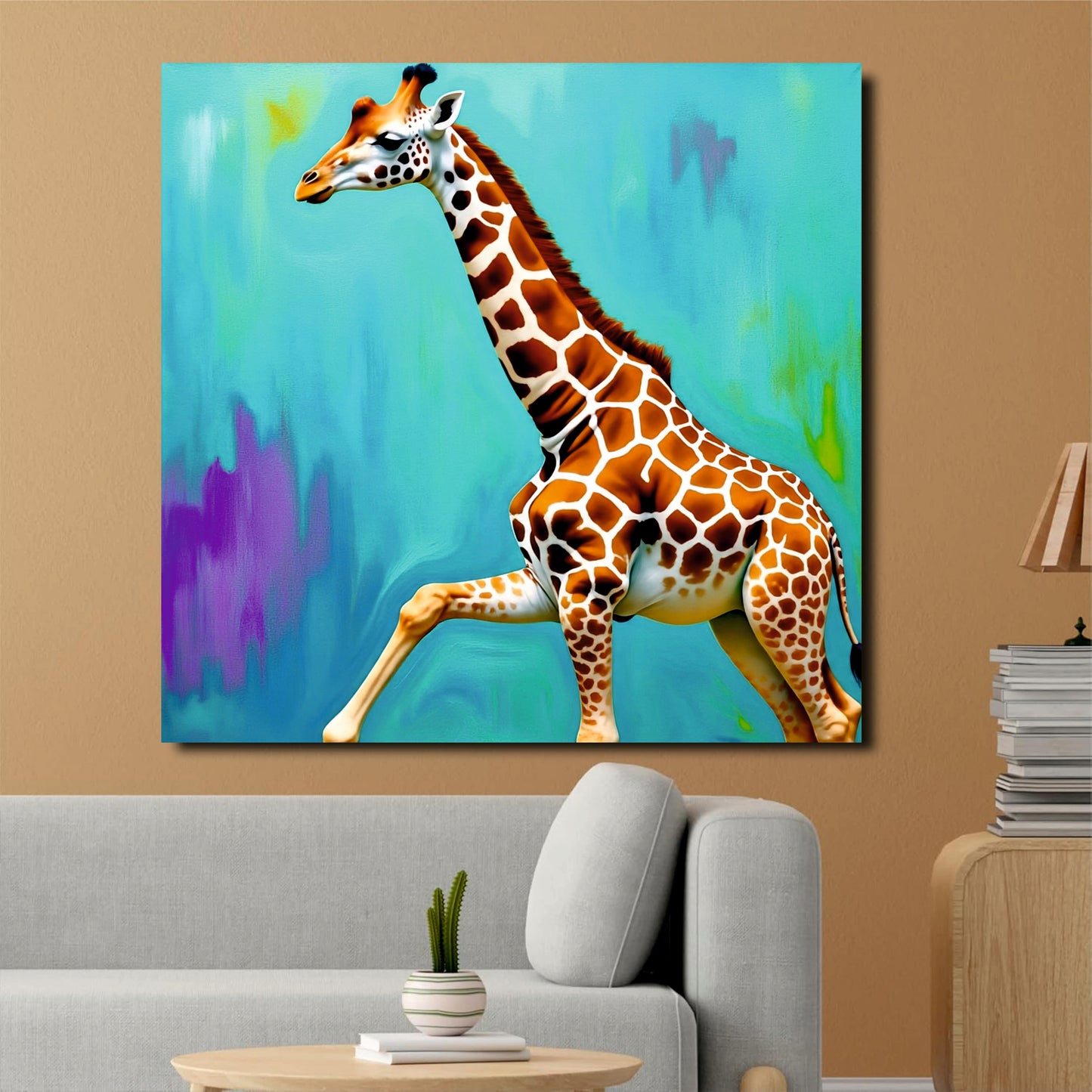Giraffe Wildlife Canvas Wall Art Stretched Frame Painting