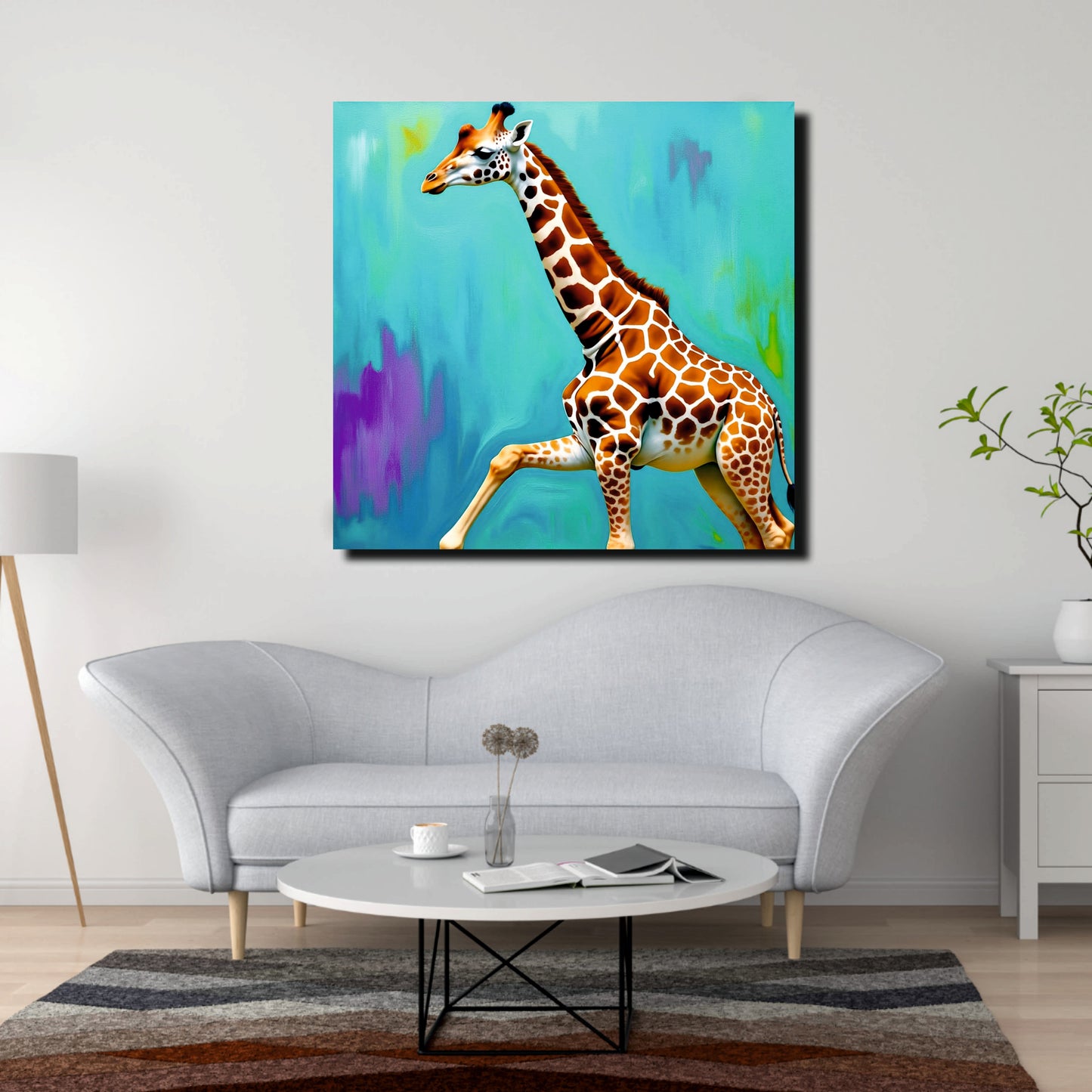 Giraffe Wildlife Canvas Wall Art Stretched Frame Painting