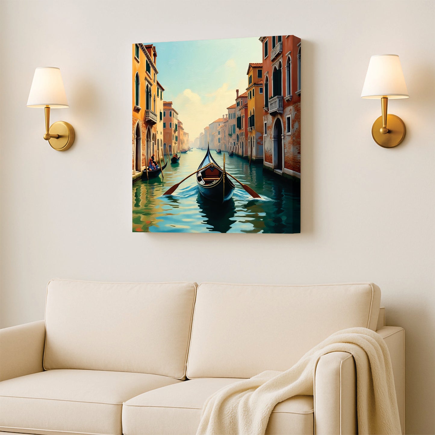 Floating Through the Quiet: When Light Guides the Way Canvas Wall Art Stretched Frame Painting
