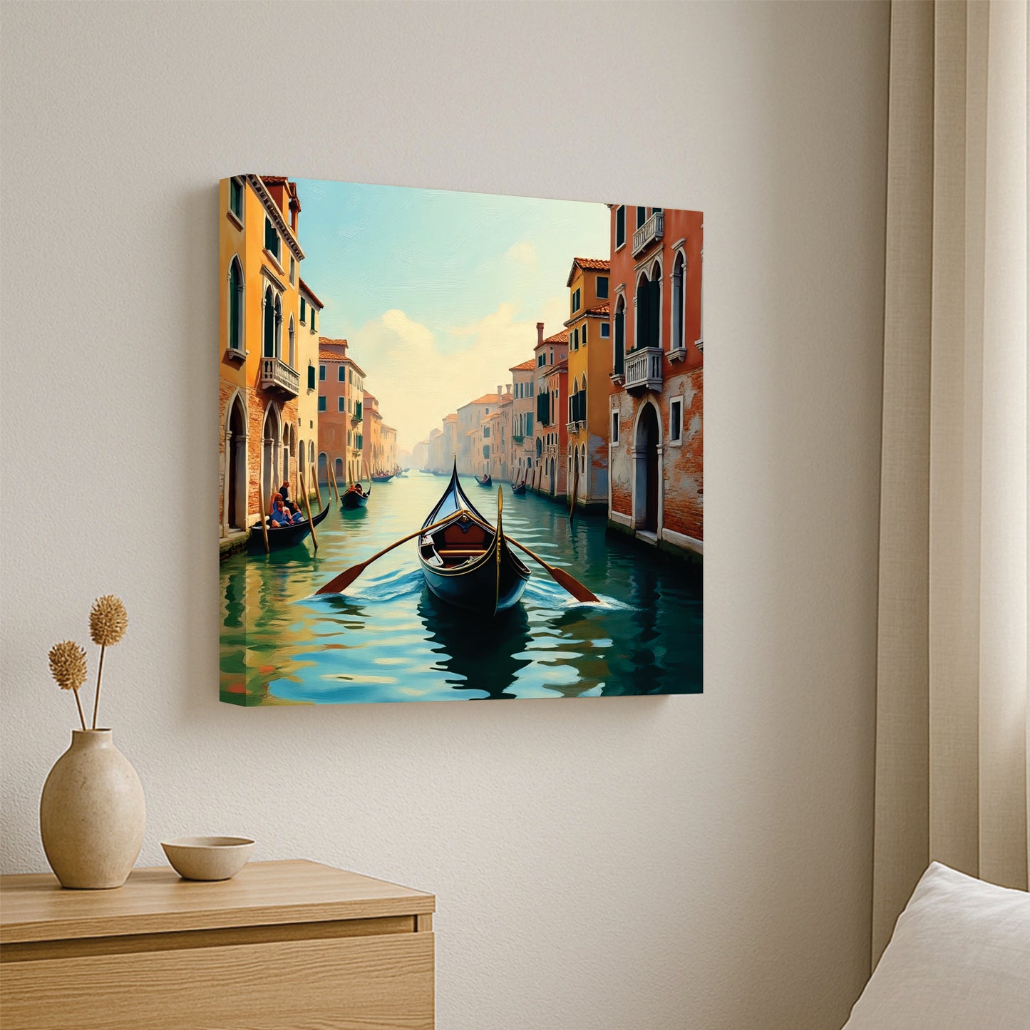 Floating Through the Quiet: When Light Guides the Way Canvas Wall Art Stretched Frame Painting