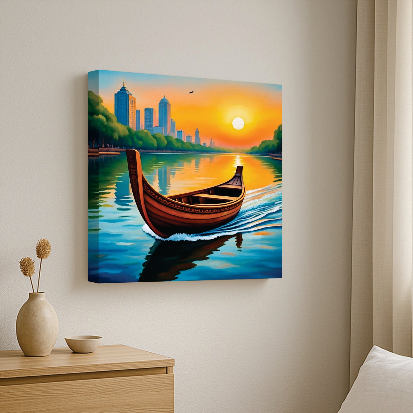 Let the river guide your soul Canvas Wall Art Stretched Frame Painting