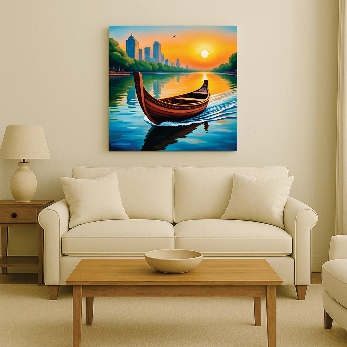 Let the river guide your soul Canvas Wall Art Stretched Frame Painting