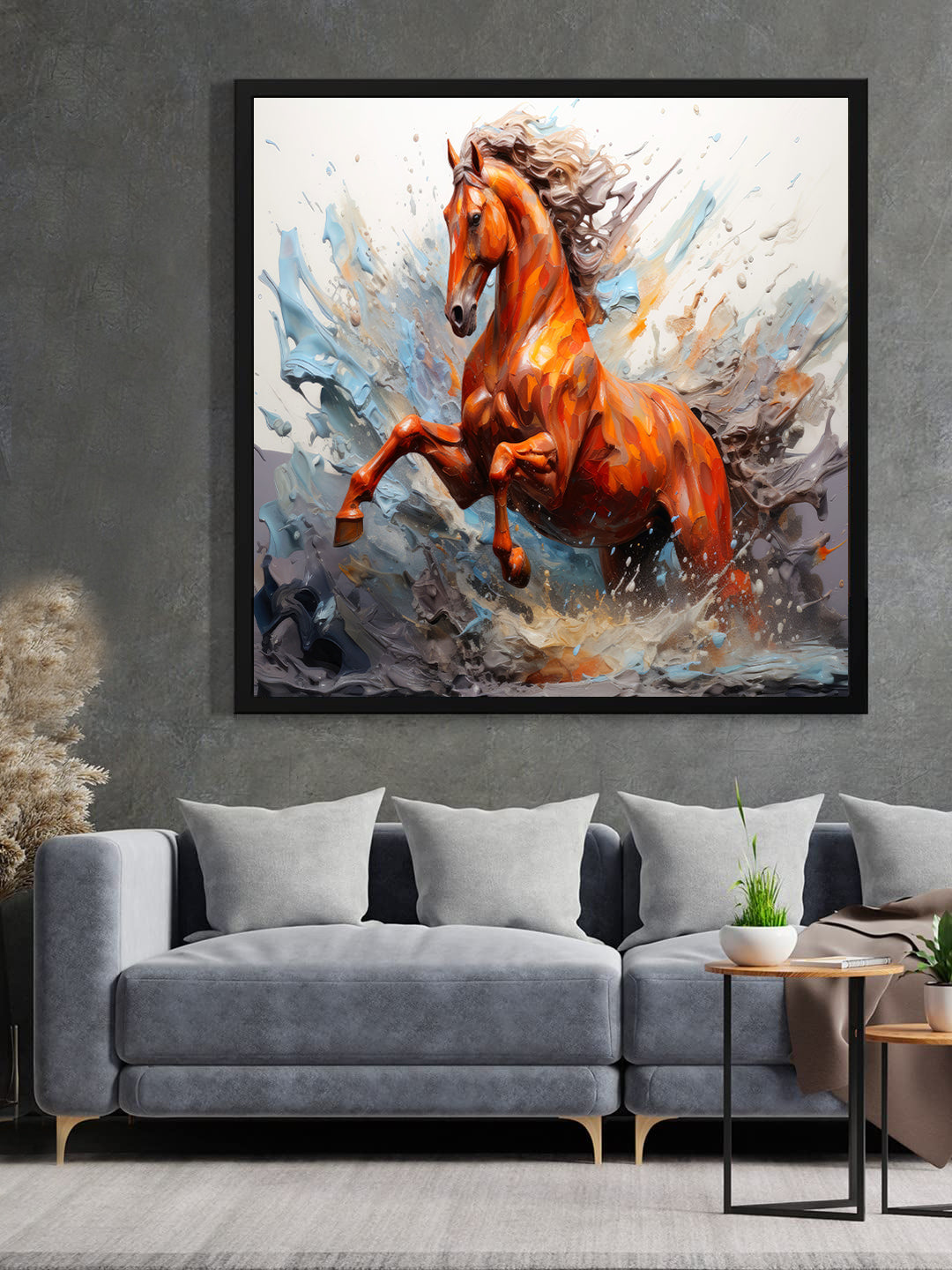 Wild Soul – Contemporary Horse Canvas Wall Art Black Painting