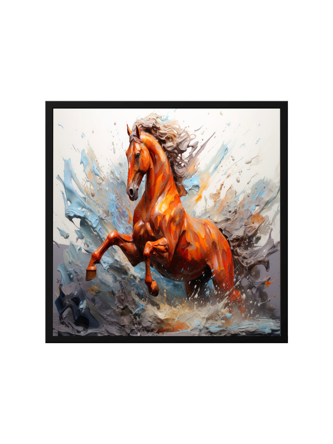 Wild Soul – Contemporary Horse Canvas Wall Art Black Painting