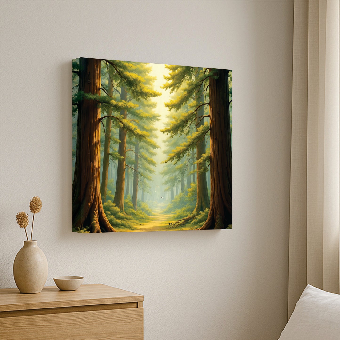 Into the Woods – Nature Canvas Wall Art Stretched Frame Painting
