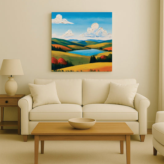Golden Valley Canvas Wall Art Stretched Frame painting