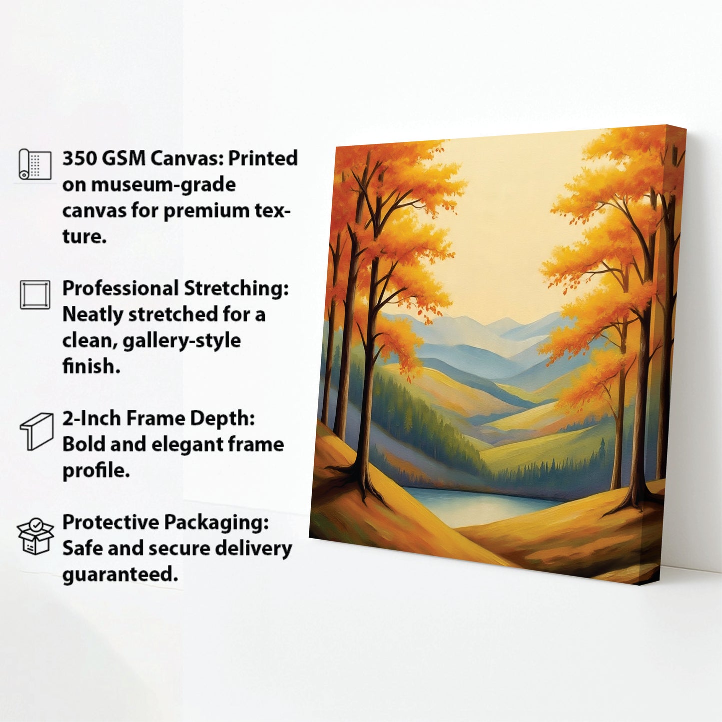 "Evergreen Escape – Living Room Canvas Wall Art Stretched Frame Painting