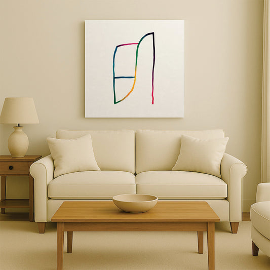 Colorful Horizon Digital Canvas Stretched Frame – Minimalist Wall Décor
