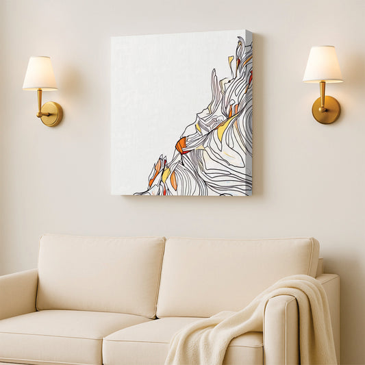 Contemporary Abstract Canvas Wall Stretched Frame – Vibrant Digital Painting