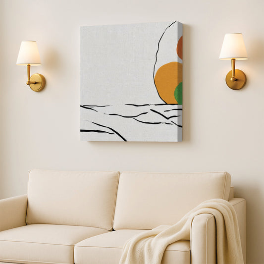 Stylish Abstract Canvas Painting Stretched Frame – Vibrant Modern Wall Art