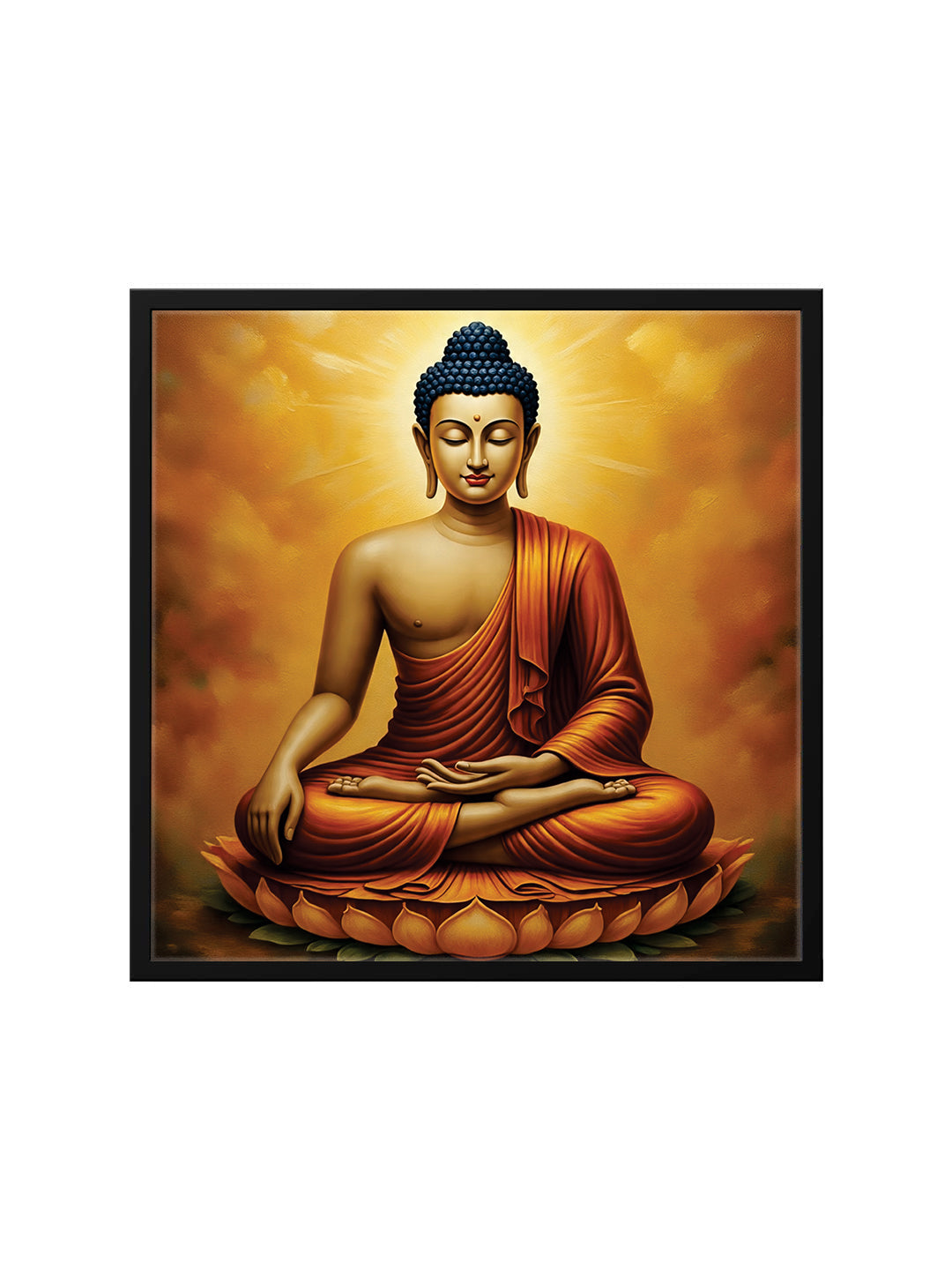 Embers of Awakening — The Silent Flame of Insight Canvas Wall Art Black Frame Painting