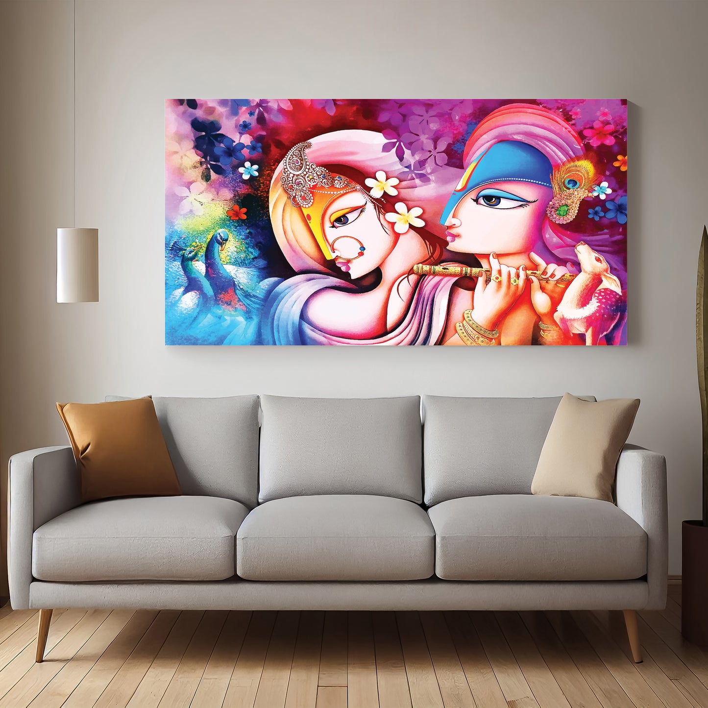 Classic Krishna Gopala Murlidhar Canvas Wall Painting
