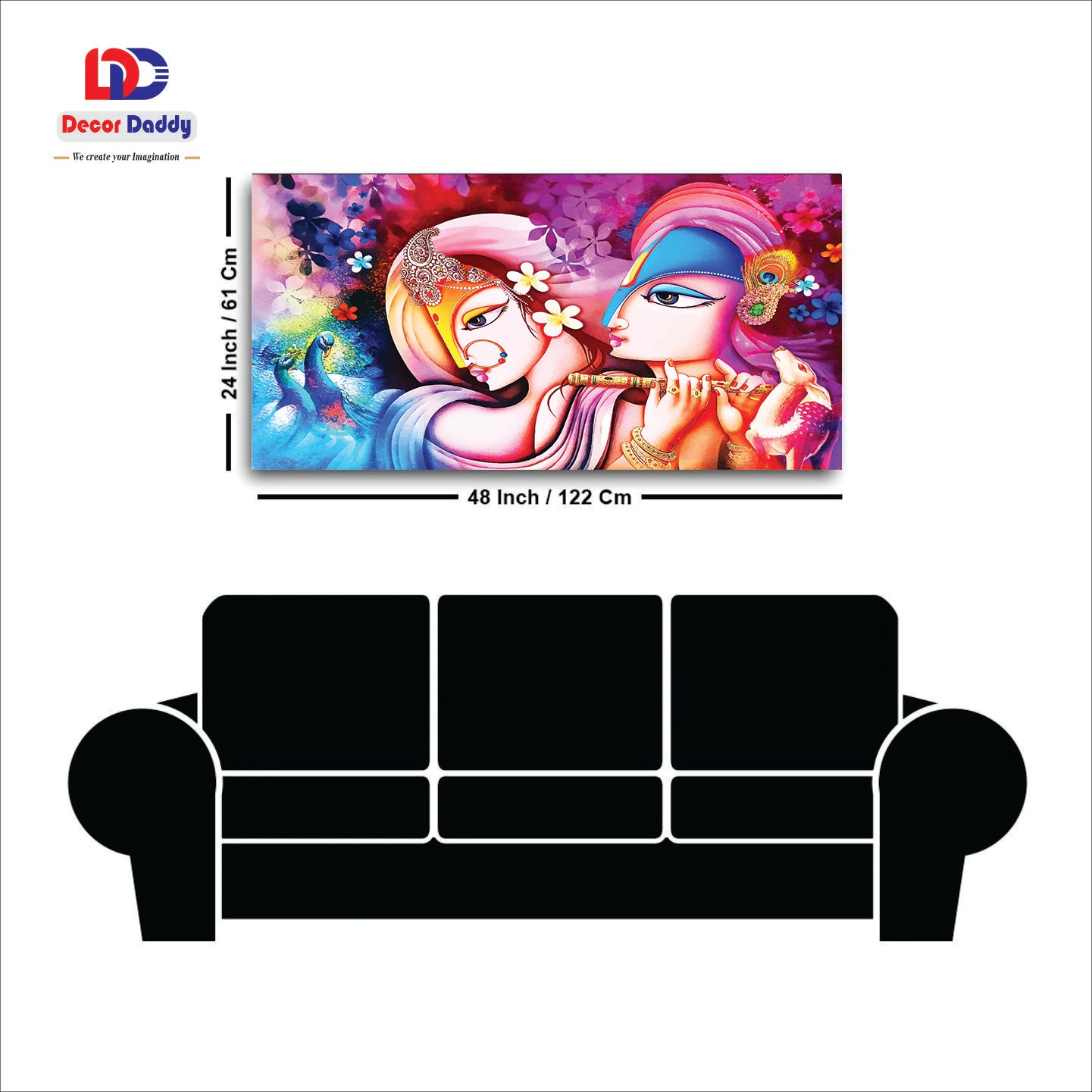 Classic Krishna Gopala Murlidhar Canvas Wall Painting