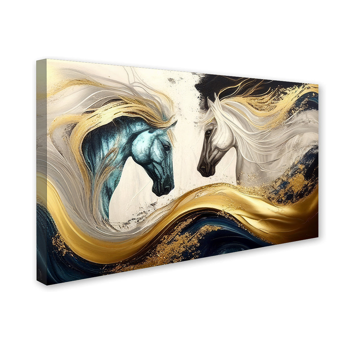 Imagine Two Horse Premium Canvas Wall Painting