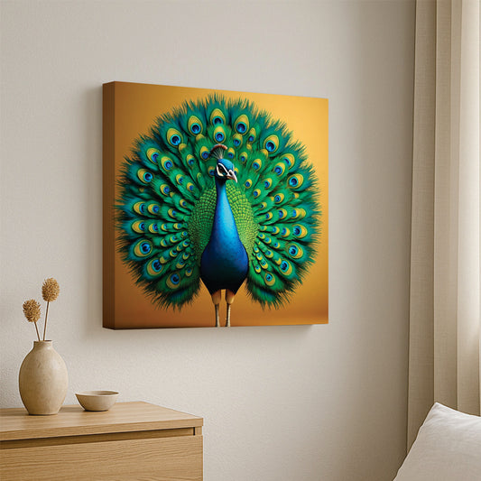 Elegance on Canvas – Majestic Peacock Art Canvas Wall Art Stretched Frame Painting