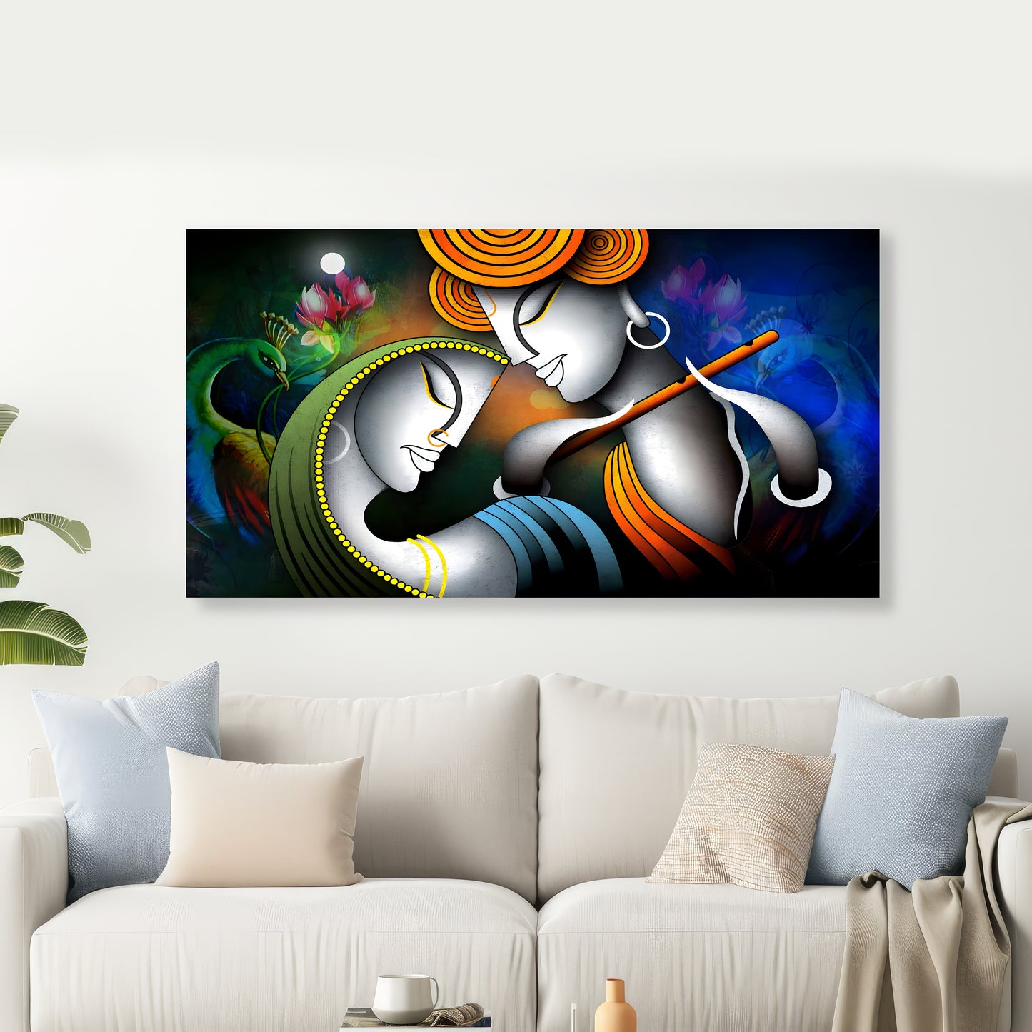 Krishna Radha Premium Canvas Wall Painting