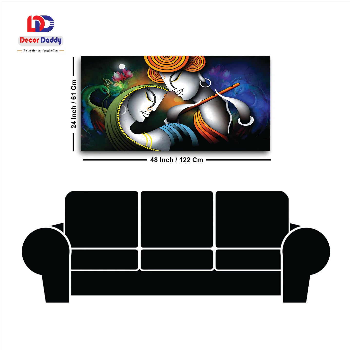 Krishna Radha Premium Canvas Wall Painting