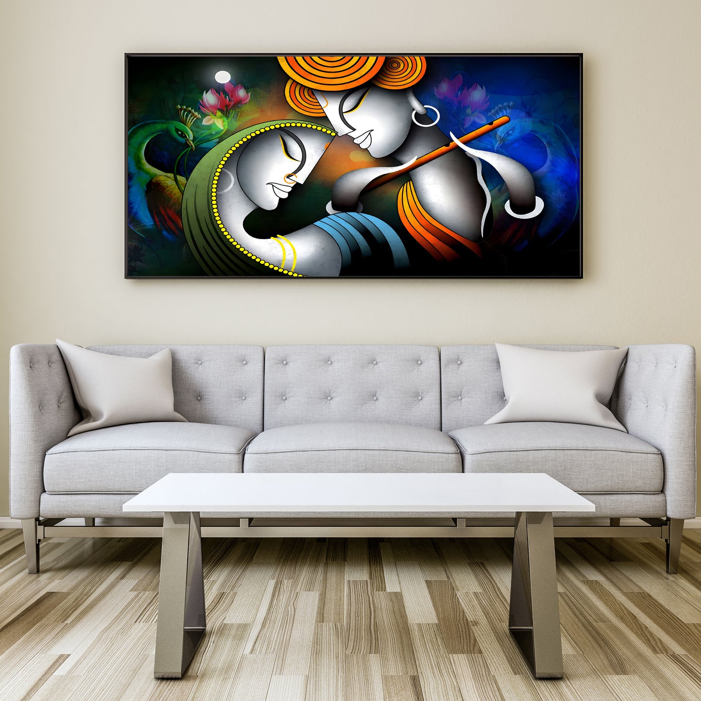 Krishna Radha Premium Canvas Wall Painting