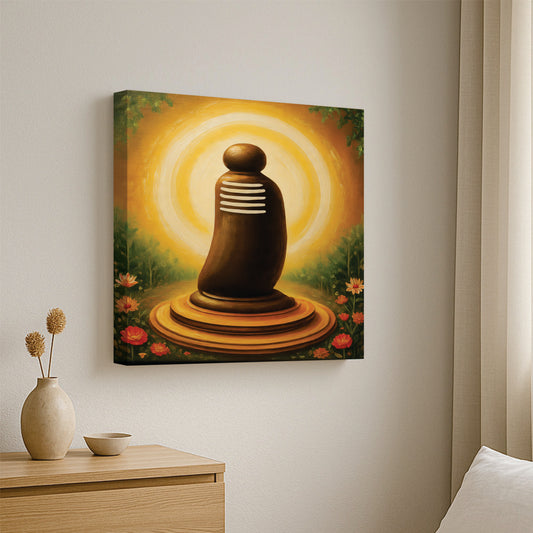 Sacred Shiva Lingam – Divine Canvas Wall Art Stretched Frame Painting
