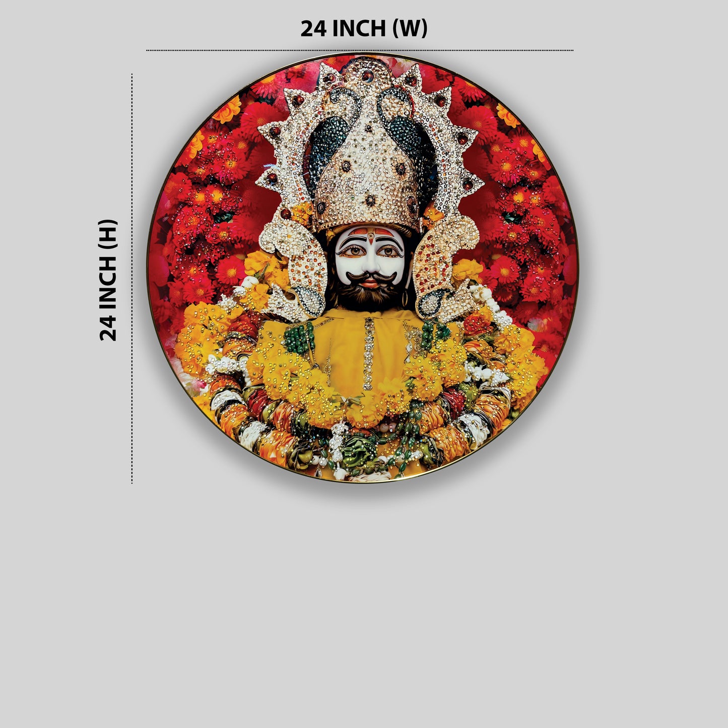 The Round Khatu Shyam Crystal Painting