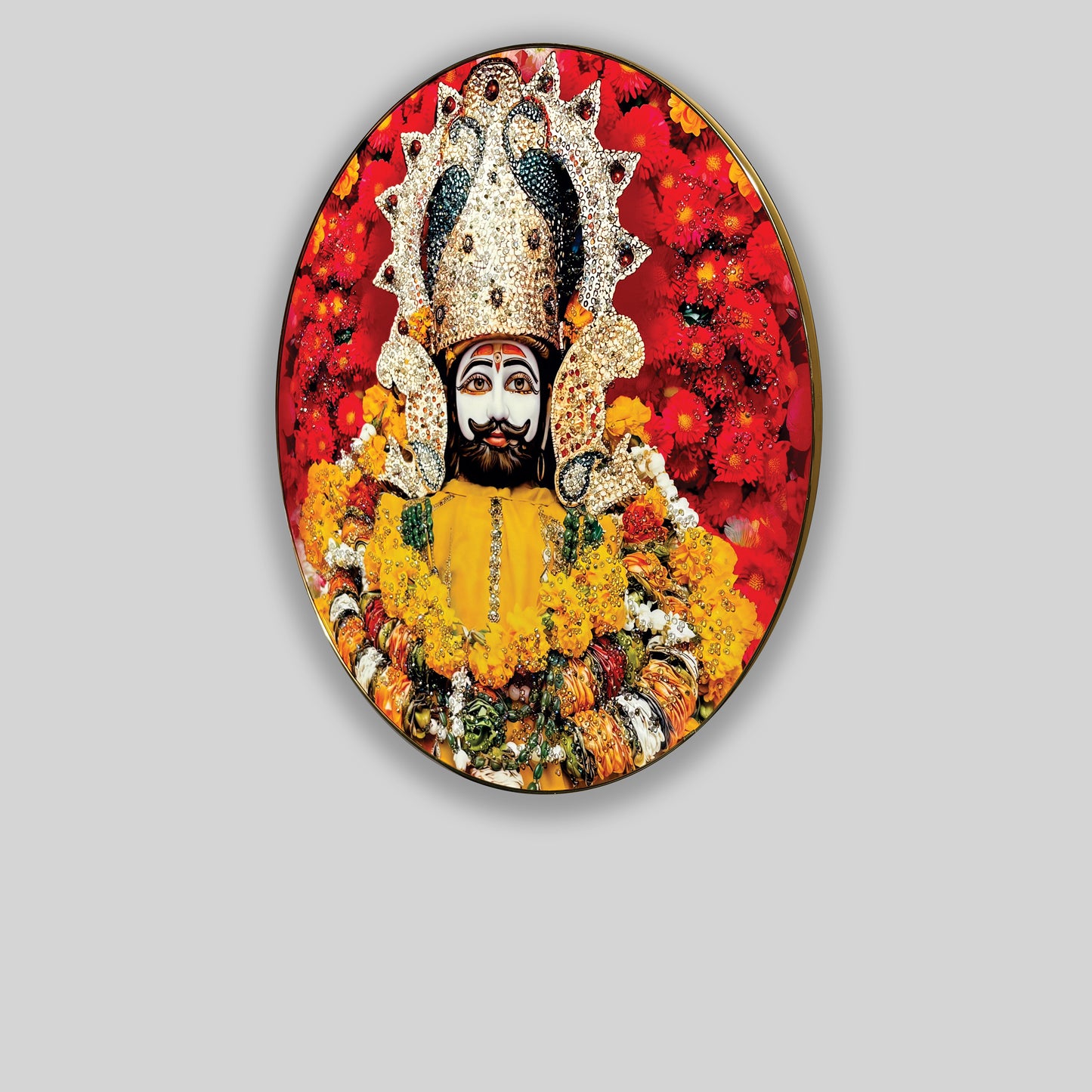 The Round Khatu Shyam Crystal Painting
