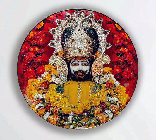 The Round Khatu Shyam Crystal Painting