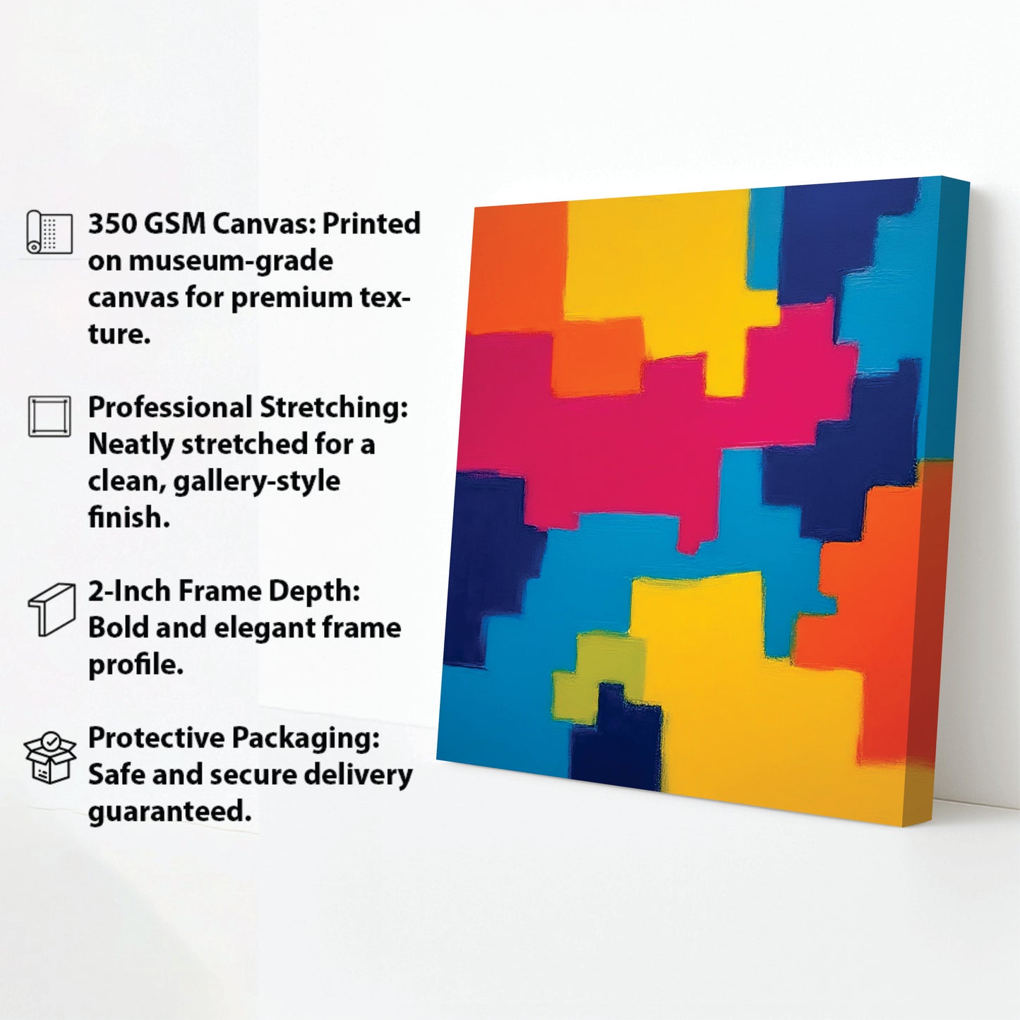 Contemporary Abstract Canvas Stretched Frame – Add Drama to Your Walls