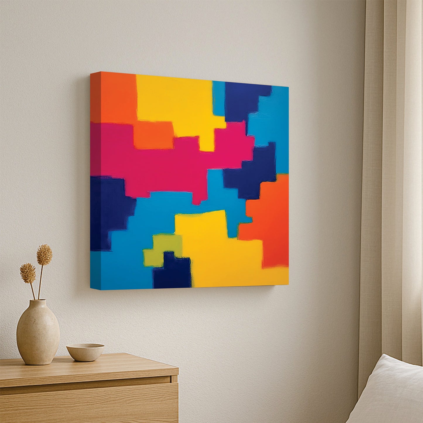 Contemporary Abstract Canvas Stretched Frame – Add Drama to Your Walls