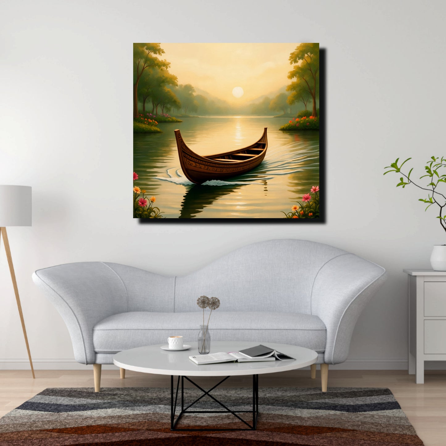 Where Dawn Meets Quiet Water—Serenity Awaits Canvas Wall Art Stretched Frame Painting