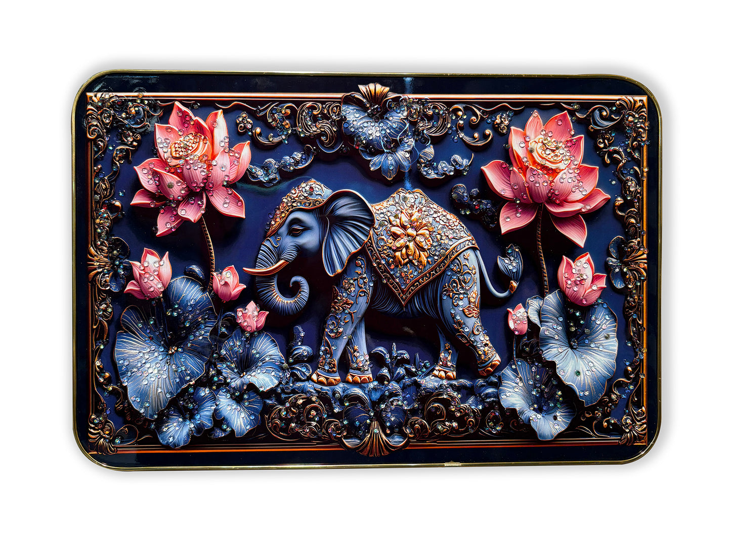 3D Elephant Crystal wall Art