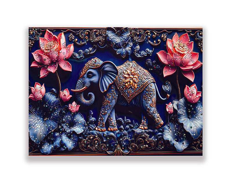 3D Elephant Crystal wall Art