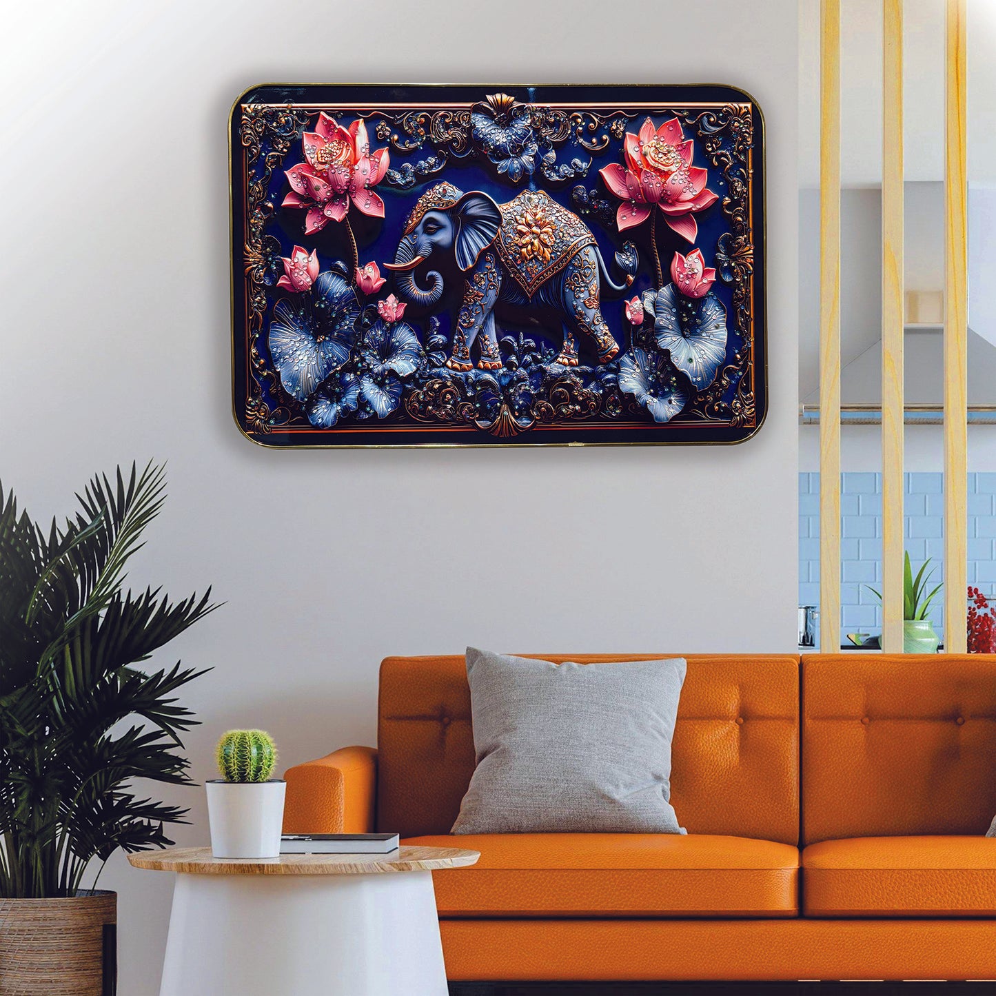 3D Elephant Crystal wall Art