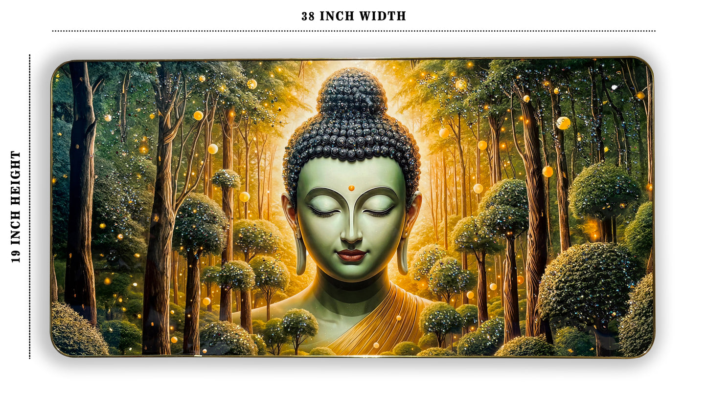 Lord Buddha Crystal Embossed Wall Art Painting