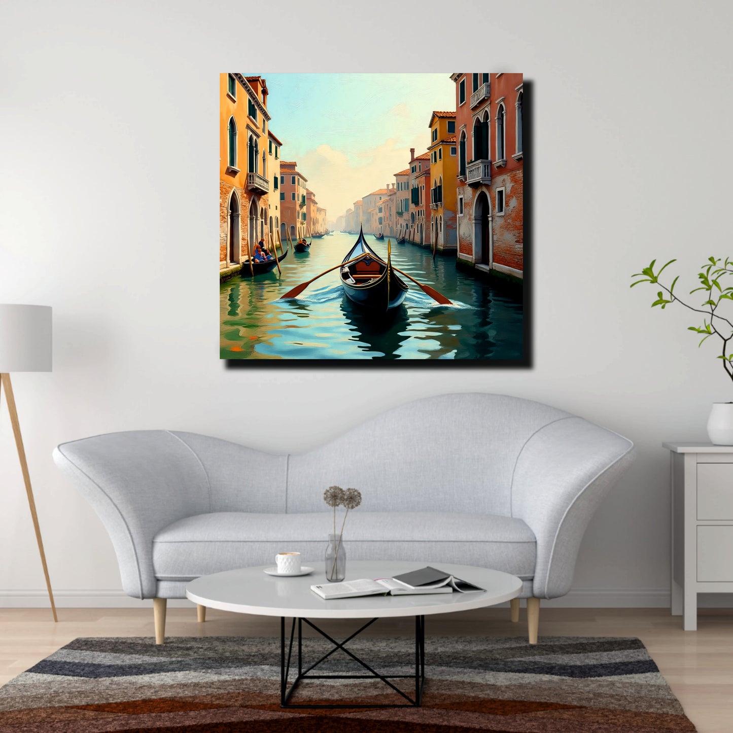 Floating Through the Quiet: When Light Guides the Way Canvas Wall Art Stretched Frame Painting