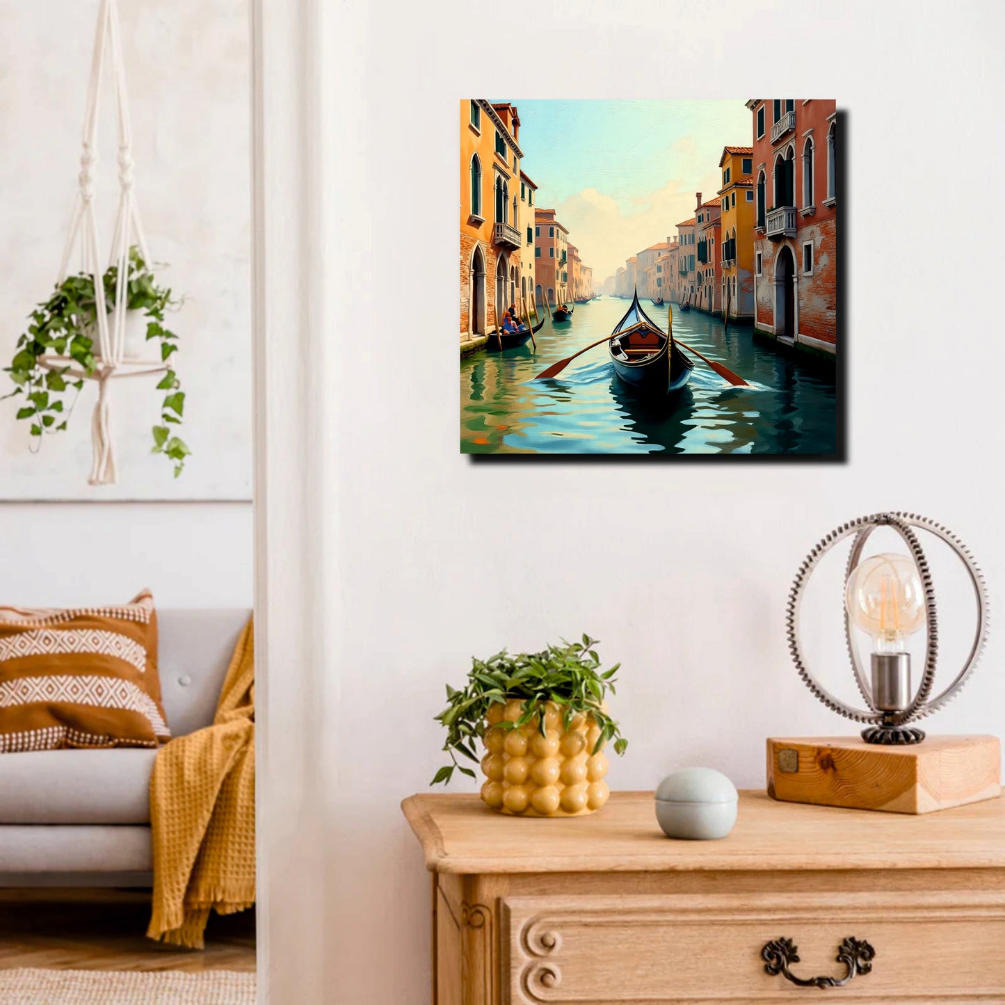 Floating Through the Quiet: When Light Guides the Way Canvas Wall Art Stretched Frame Painting