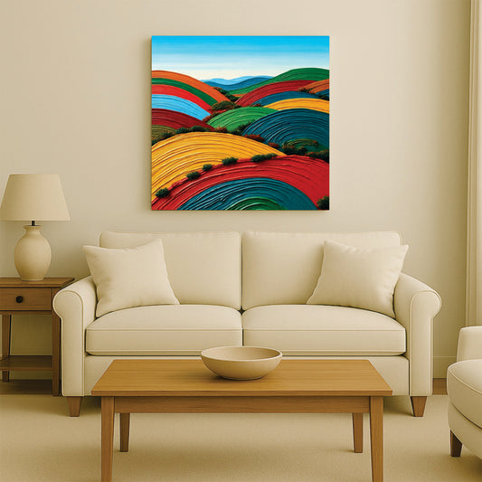 Geometric Nature-Inspired Canvas Stretched Frame – Modern Wall Art for Home & Office