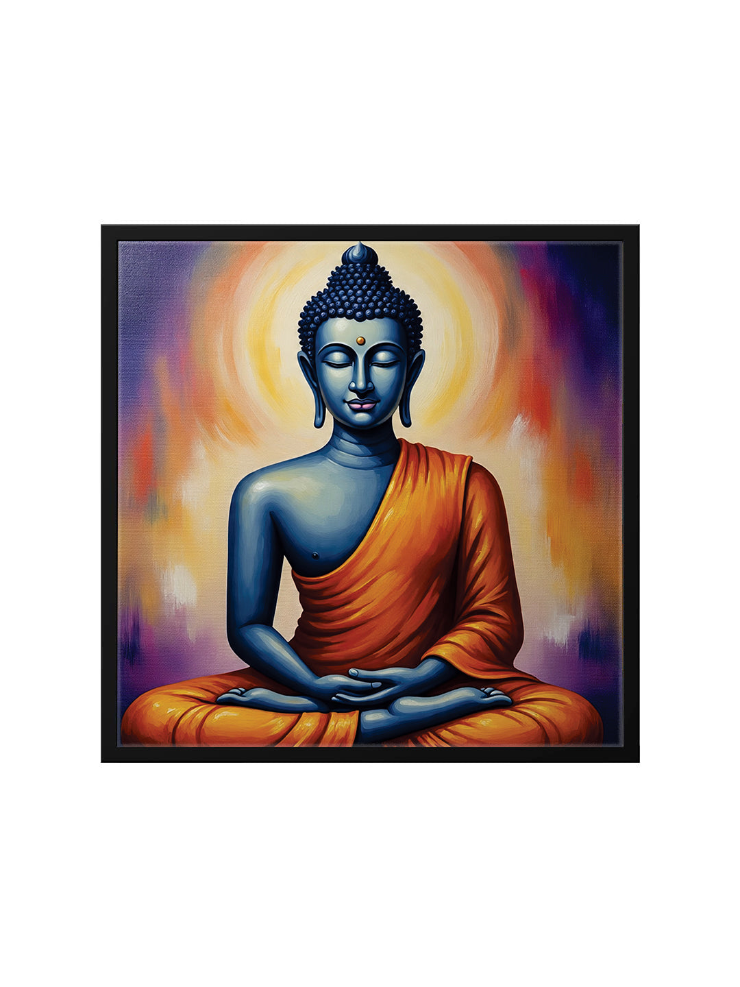 Flame of Insight in the Silent Mind Canvas Wall Art Black Frame Painting
