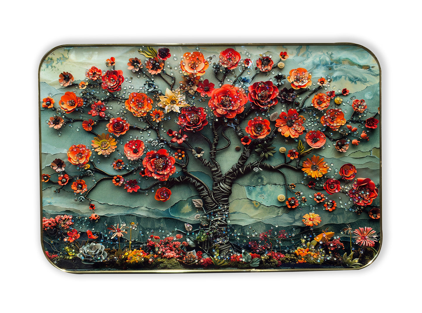 3D Flower Crystal wall Art