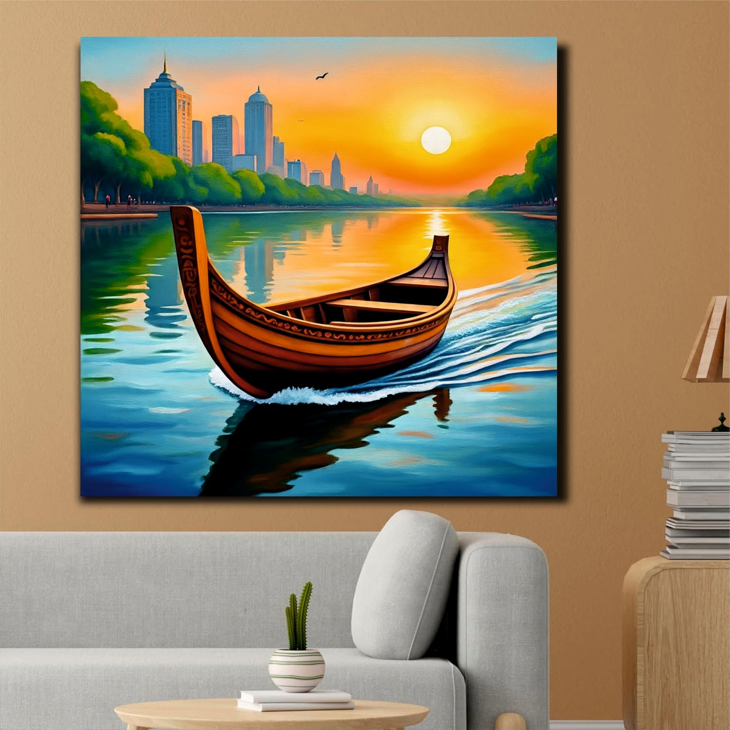 Let the river guide your soul Canvas Wall Art Stretched Frame Painting