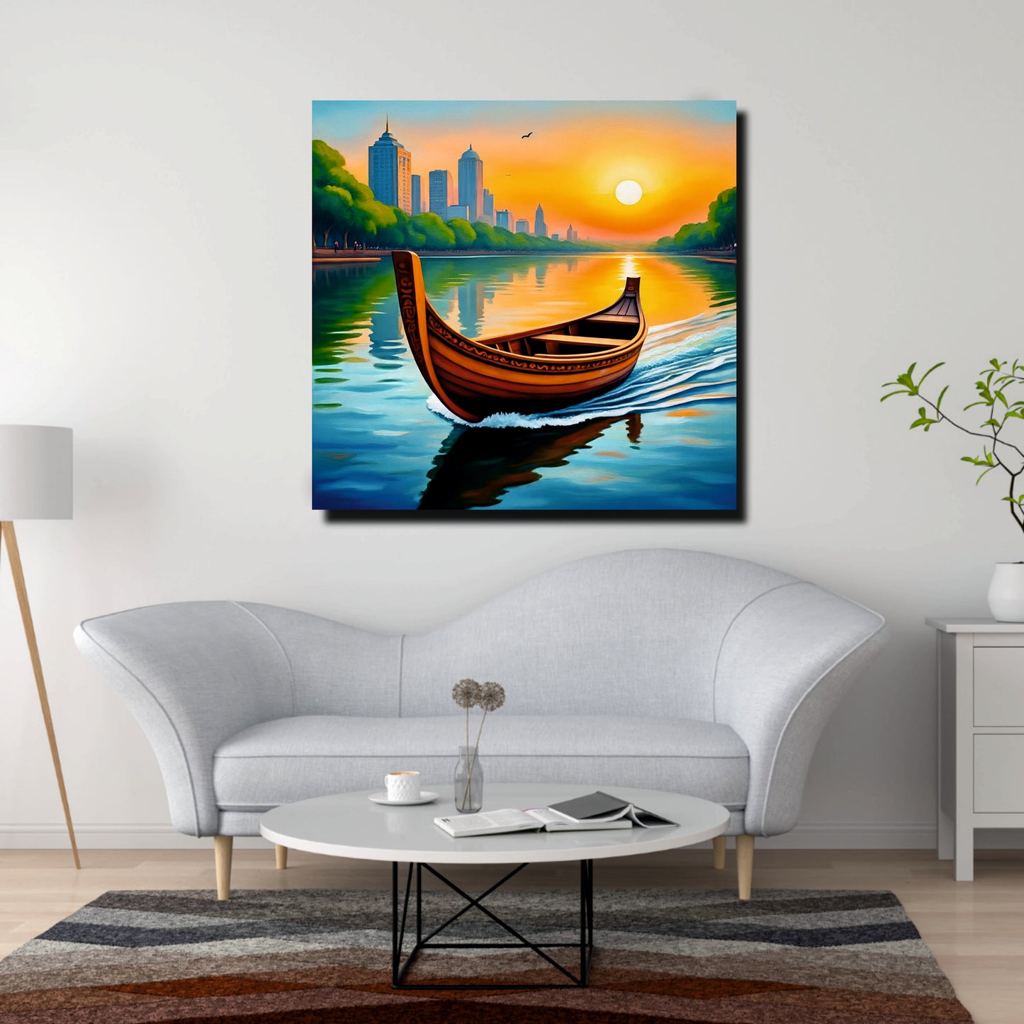 Let the river guide your soul Canvas Wall Art Stretched Frame Painting
