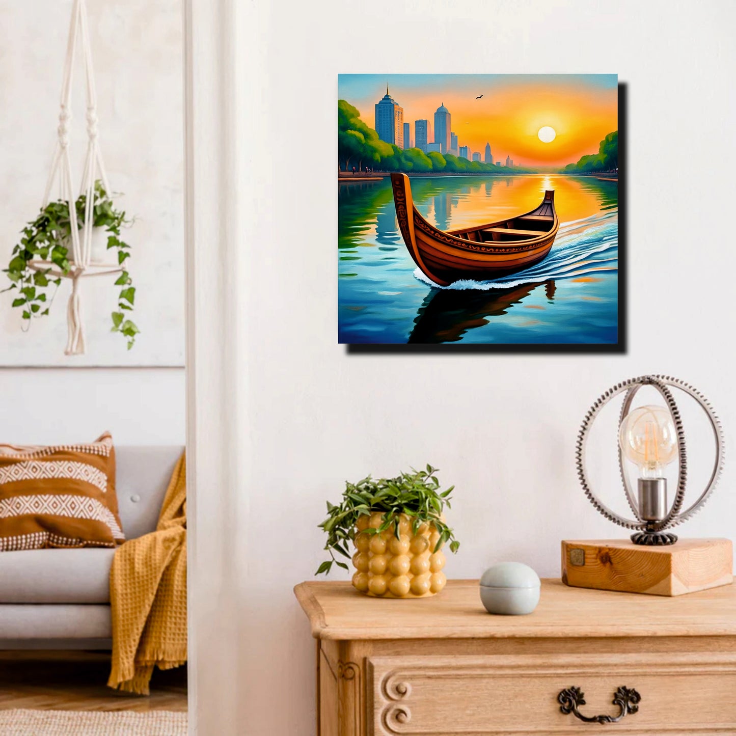 Let the river guide your soul Canvas Wall Art Stretched Frame Painting