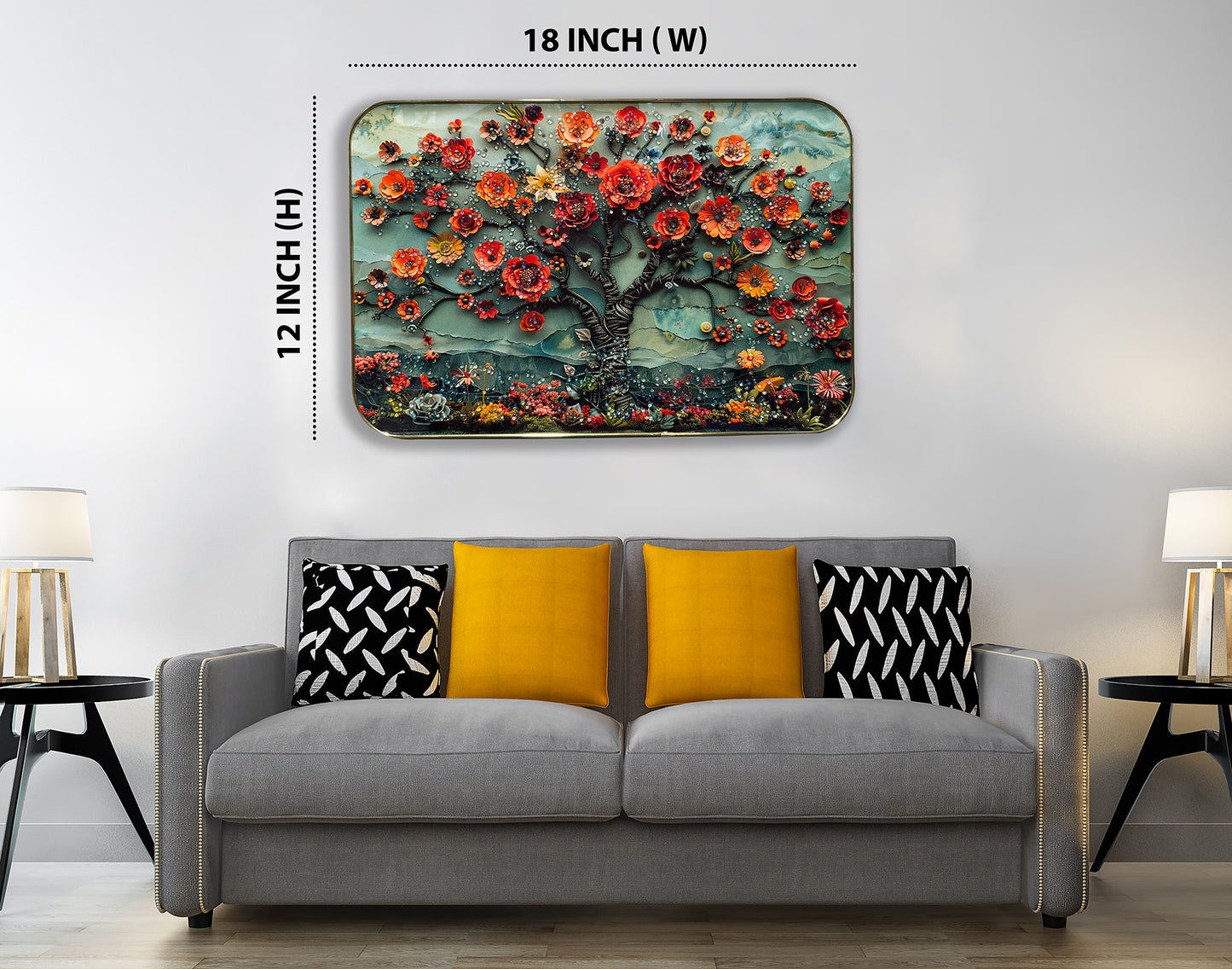 3D Flower Crystal wall Art