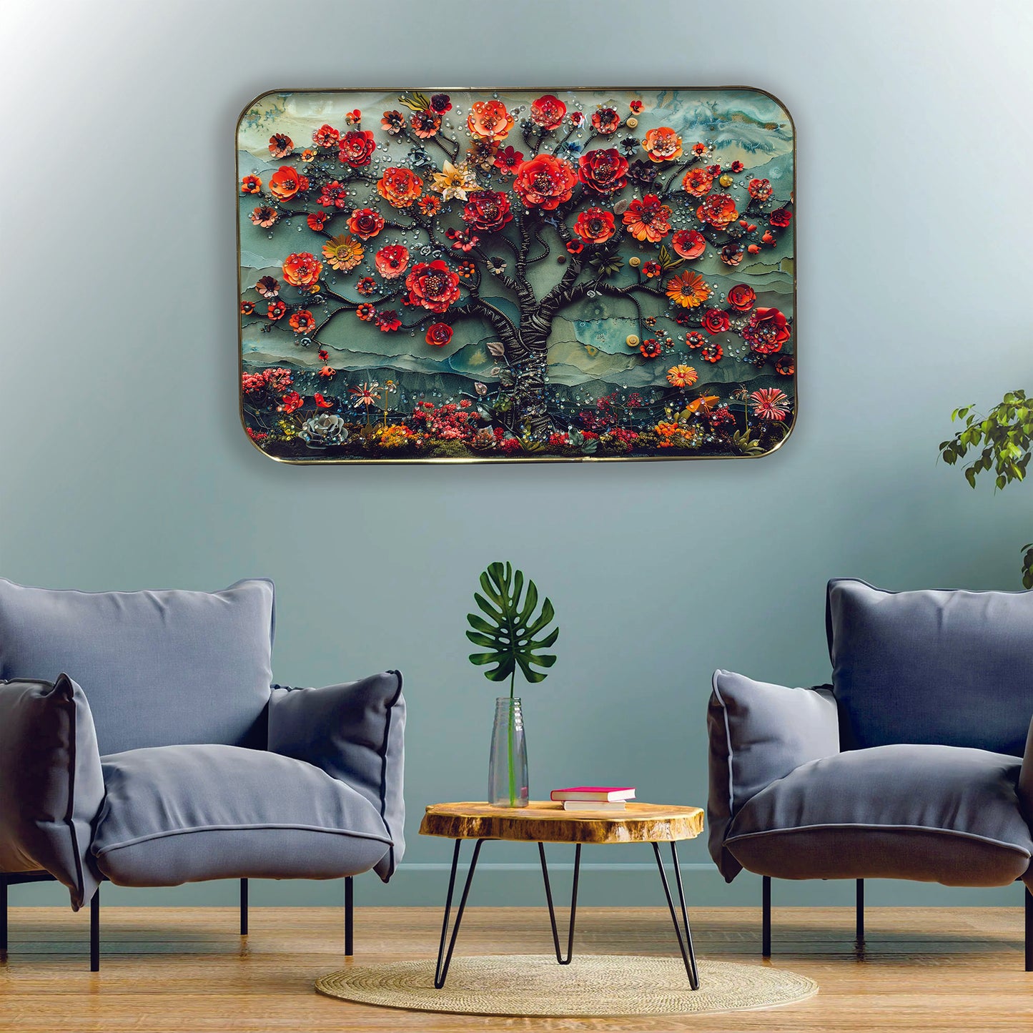 3D Flower Crystal wall Art