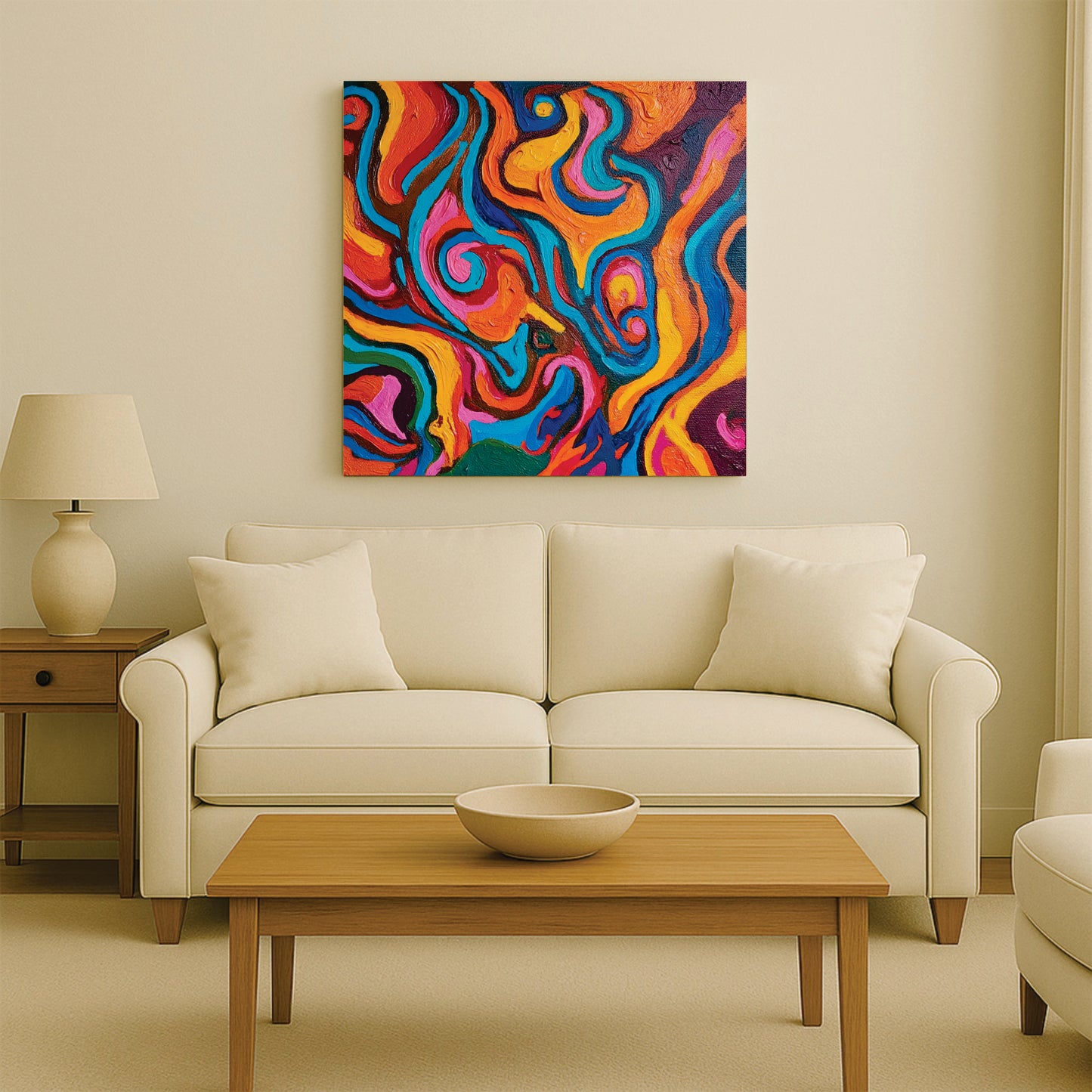 Sleek Abstract Canvas Wall Art Stretched Frame – Perfect for Living Rooms & Offices
