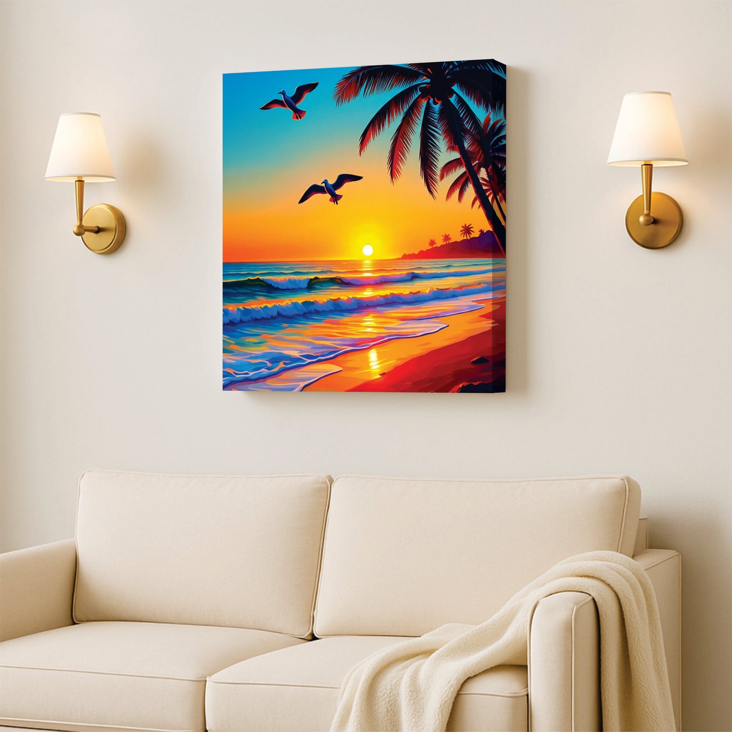 Warm Aura Studio Canvas Wall Art Stretched Frame Painting