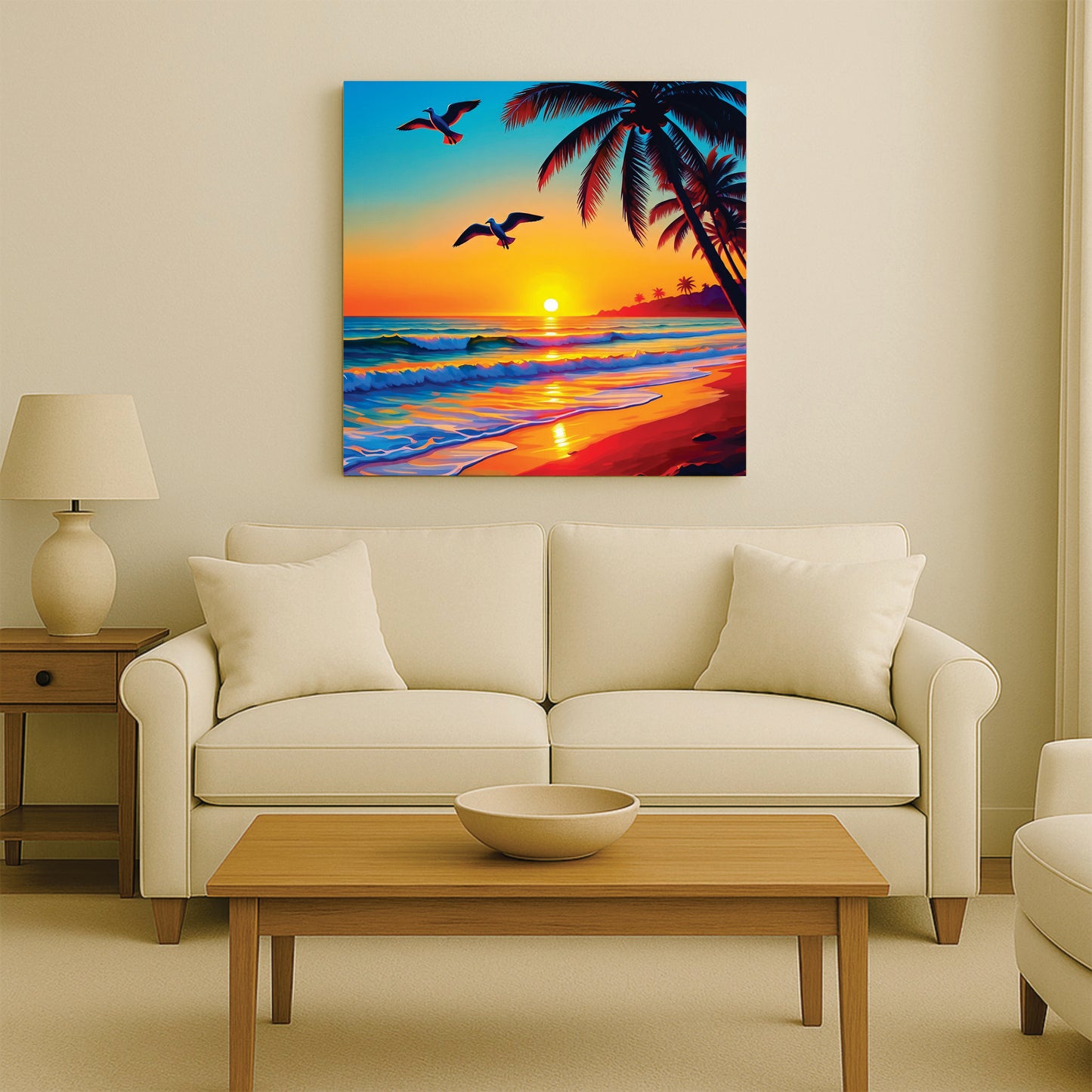 Warm Aura Studio Canvas Wall Art Stretched Frame Painting